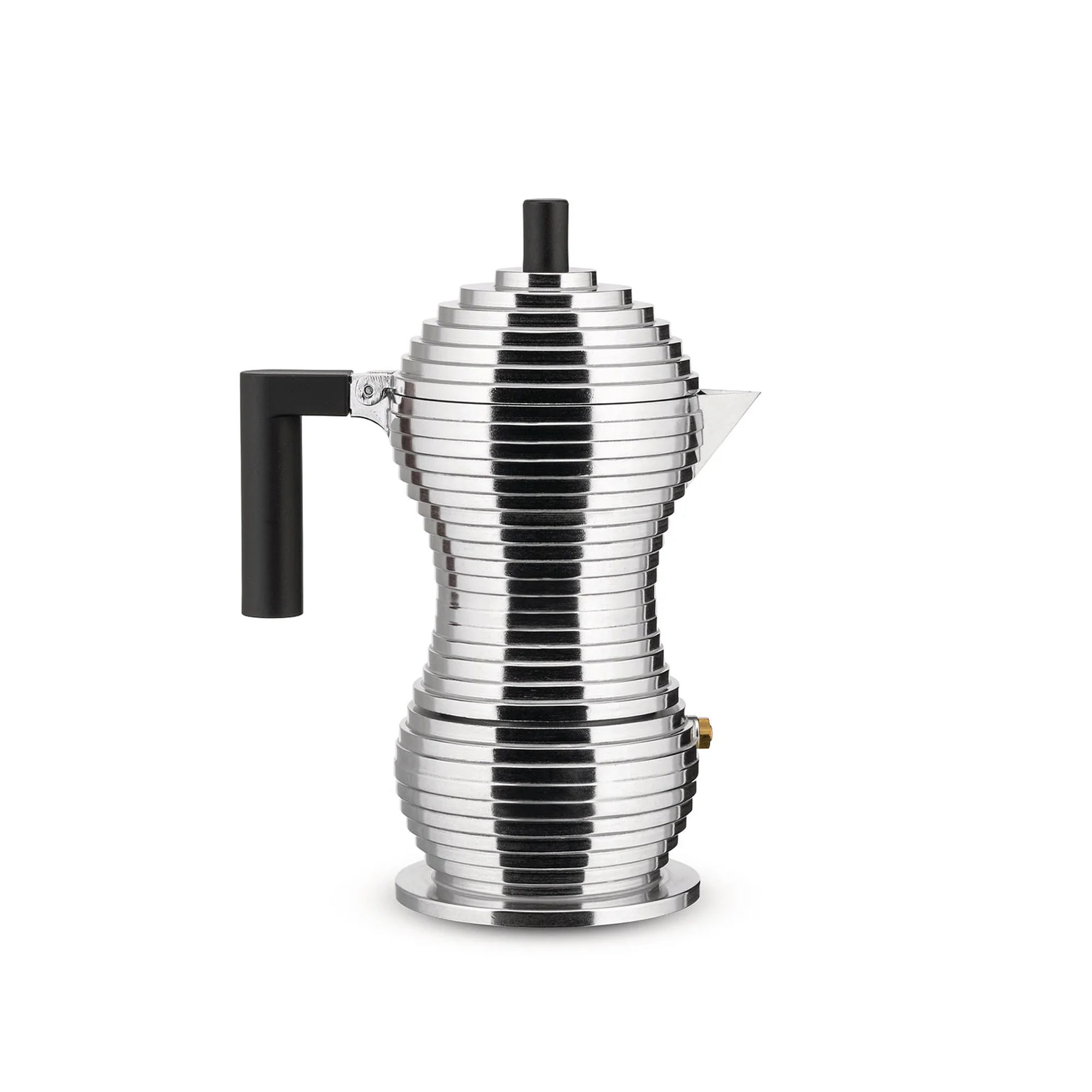 Alessi – Pulcina Espresso coffee maker Silver – 6 cups – Kaffemaskiner och kaffebryggare – Michele De Lucchi – Silver,Svart