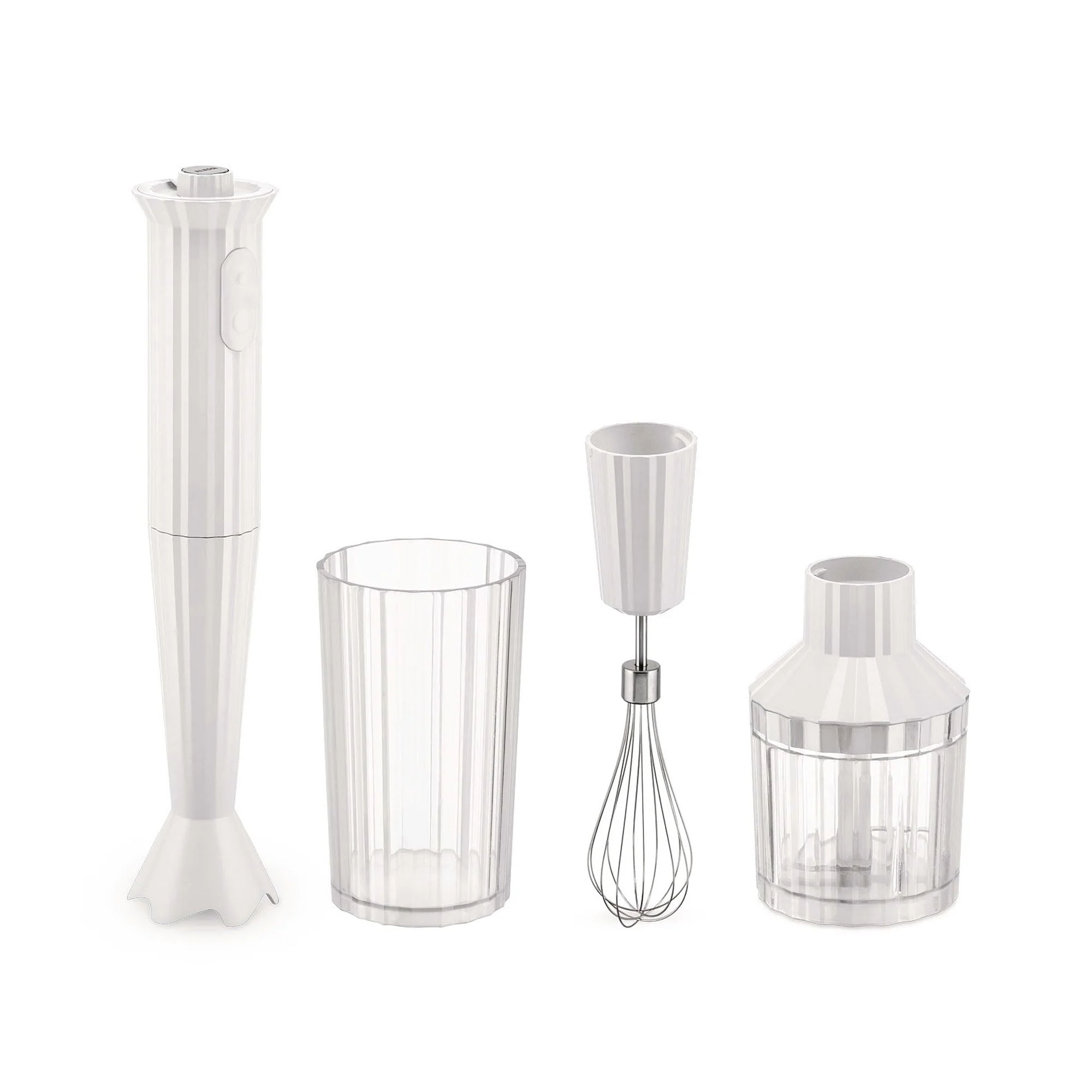 Alessi – Plissé Hand blender set – White – Köksassistenter och mixers – Michele De Lucchi – Vit