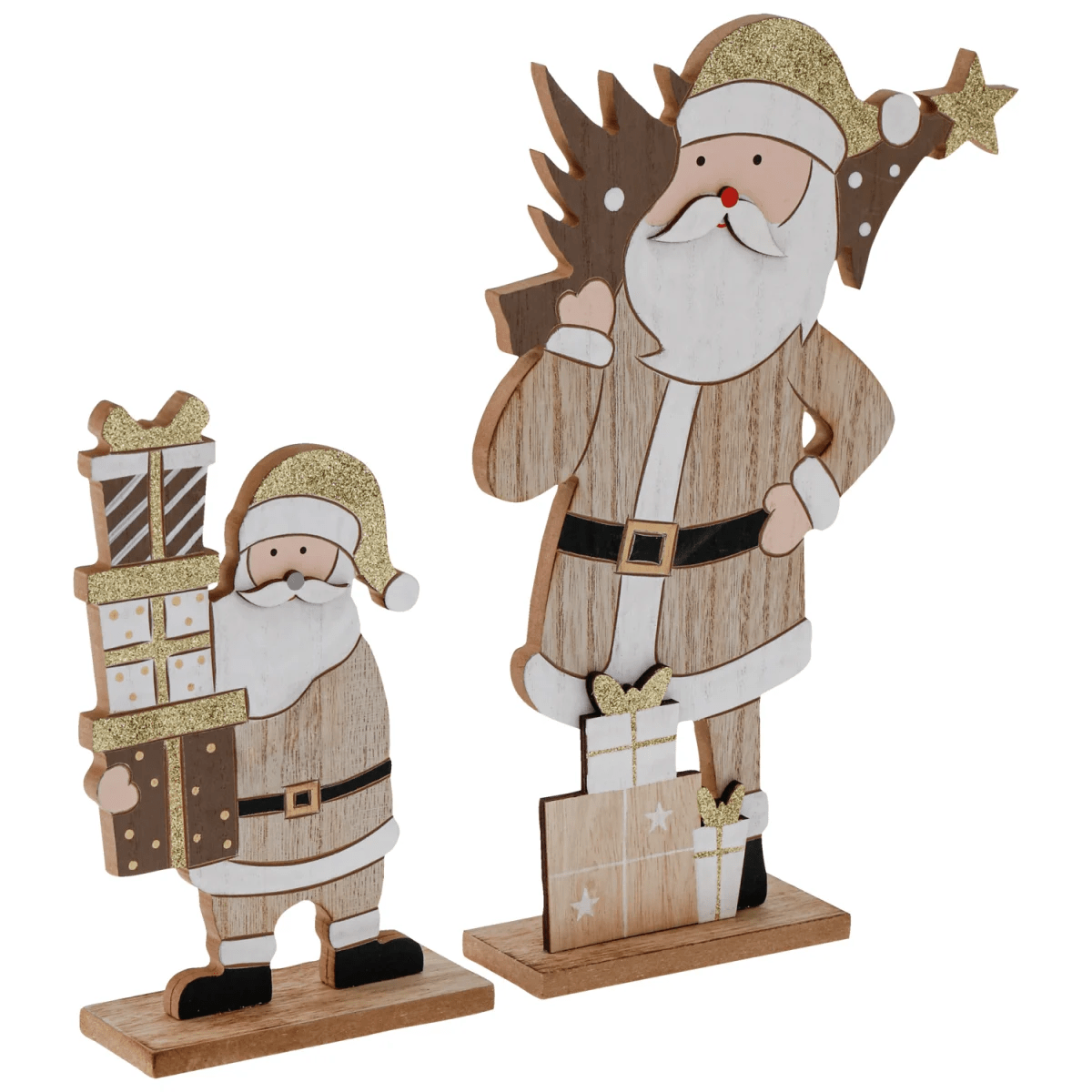 Tomte Serra 2 delar; 17×30 cm (BxH); Brun/Guldfärg