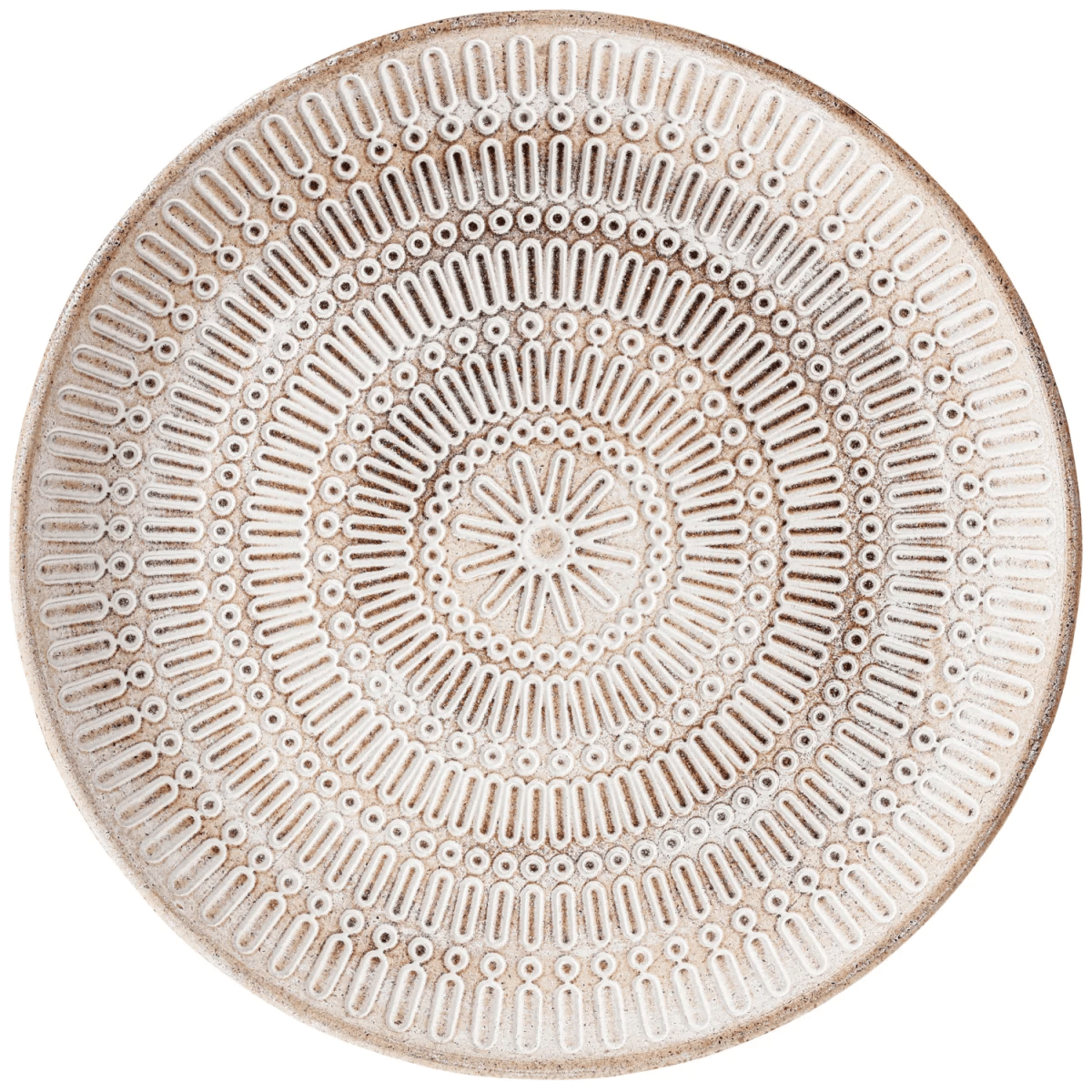 Dekorationsfat Evica; 34×3 cm (ØxH); Natur/Vit