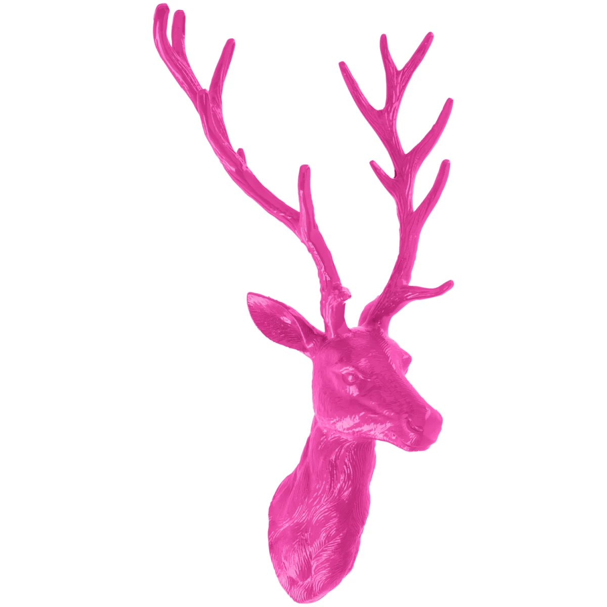Hjorthuvud Deer; 25.5x61x38 cm (BxHxD); Mörkrosa