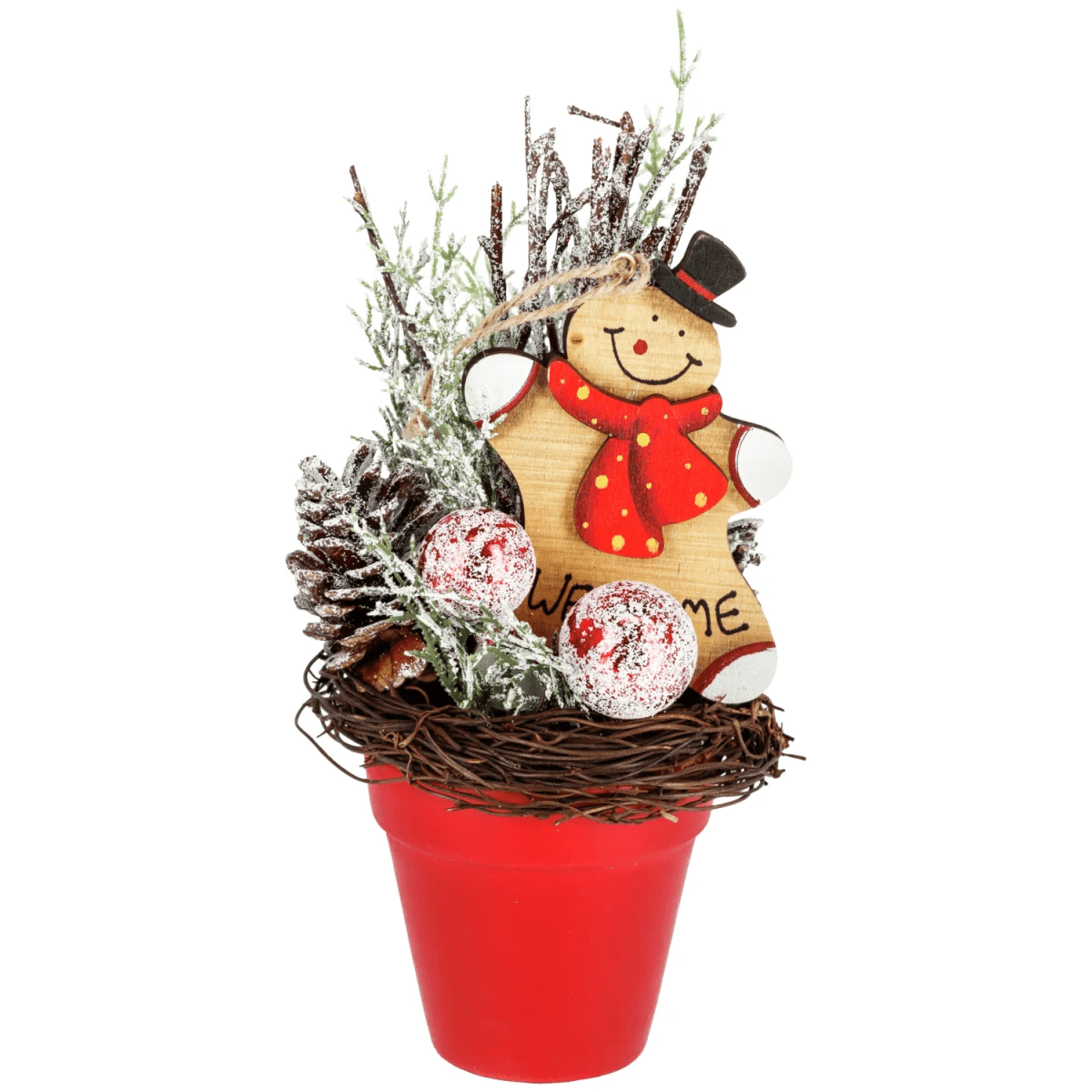 Dekoration Pepparkaksgubbe; 12×21 cm (ØxH); Grön/Brun/Röd; 6 Styck / Förpackning