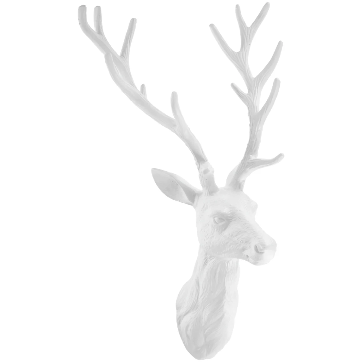 Hjorthuvud Deer; 25.5x61x38 cm (BxHxD); Vit