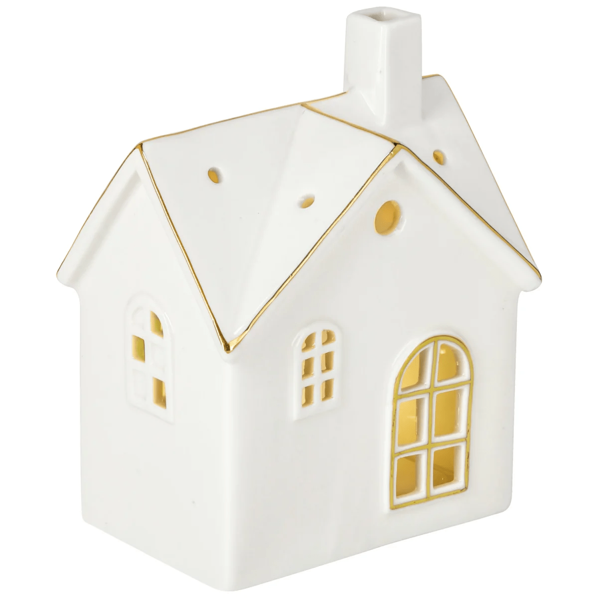 LED-ljuslykta Altone; 10.2×7.3×12.2 cm (LxBxH); Vit/Guldfärg