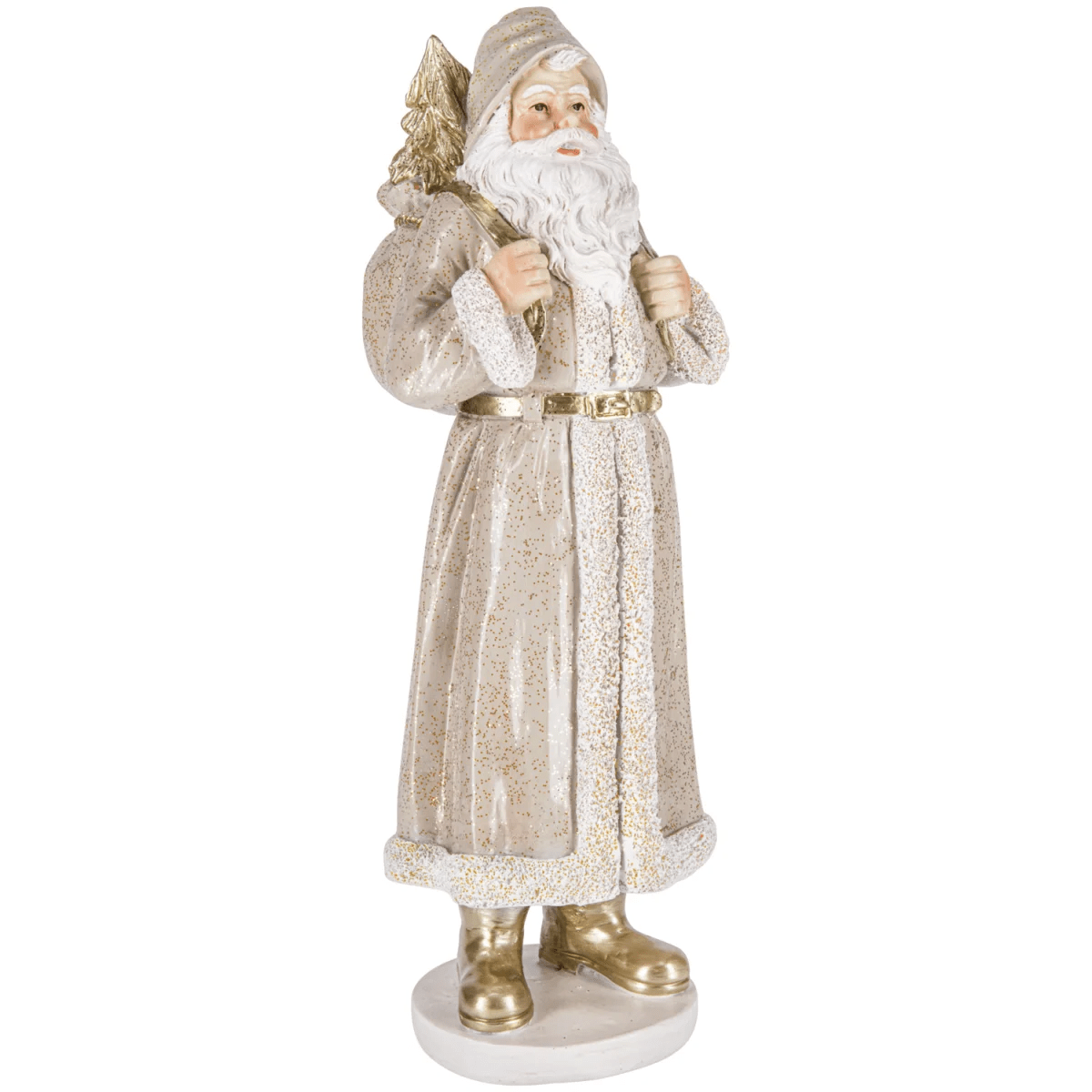 Dekoration Yoshiko; 13x11x31 cm (BxDxH); Vit/Beige/Guldfärg