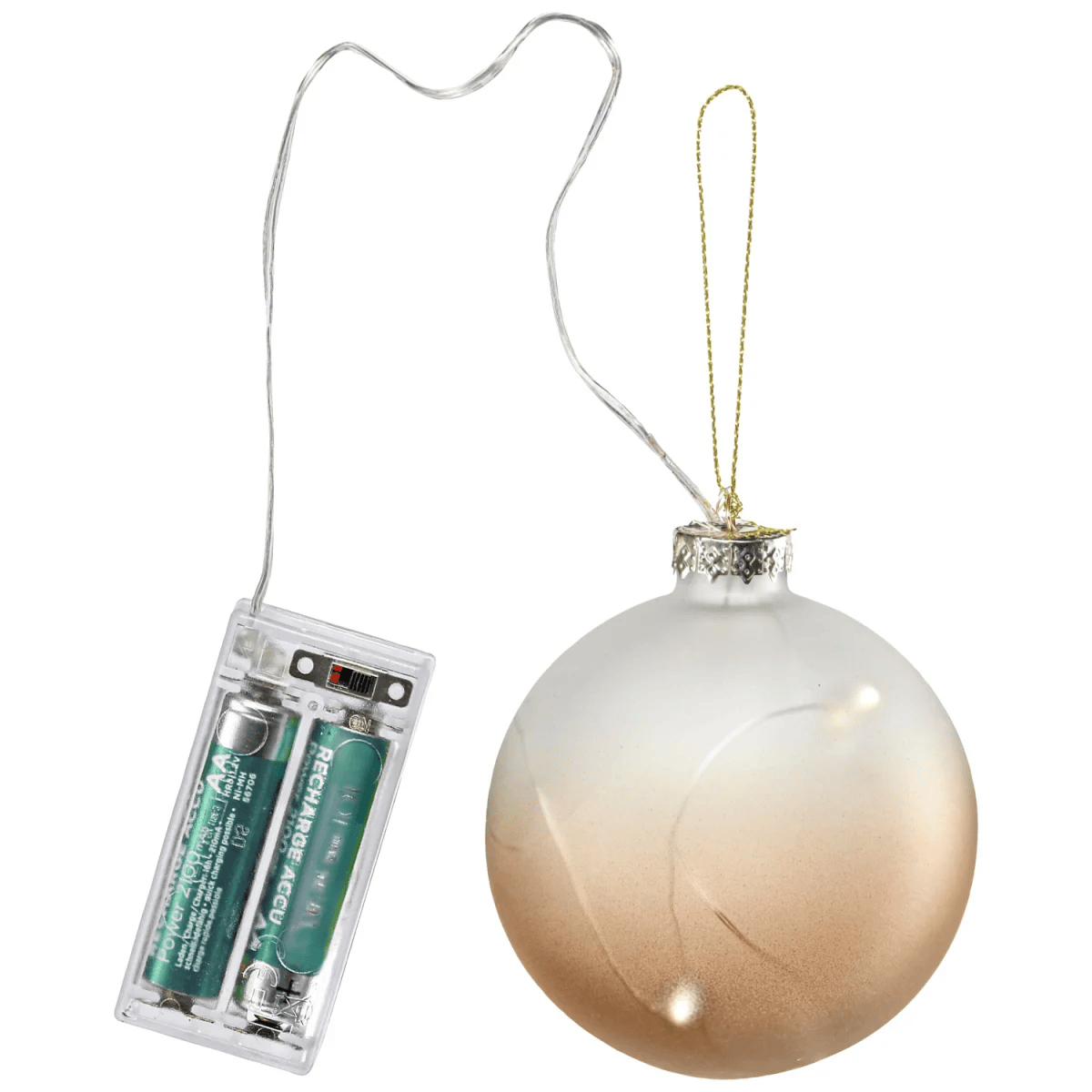 LED-kula Hina; 8 cm (Ø); Brun; 2 Styck / Förpackning