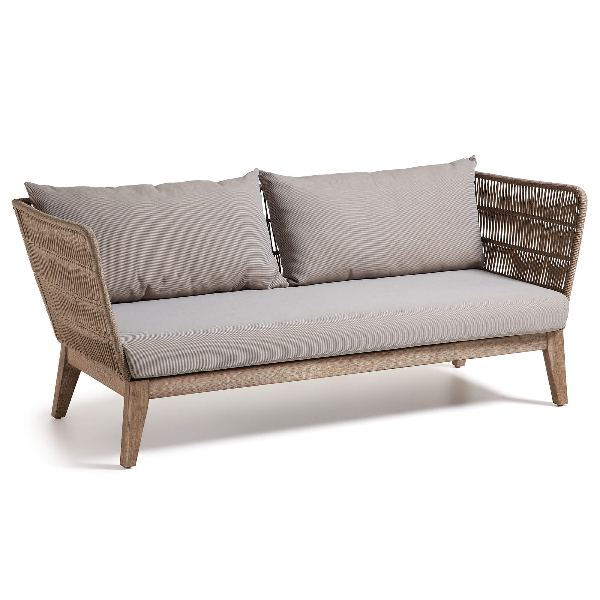 KAVE HOME Bellano 3-sits Soffa – Naturlig Polyester / Eukalyptus Trä och Beige Tyg