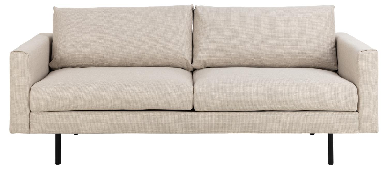 SOFFKONCEPT Toril 3-sits soffa – beige tyg och svart metall