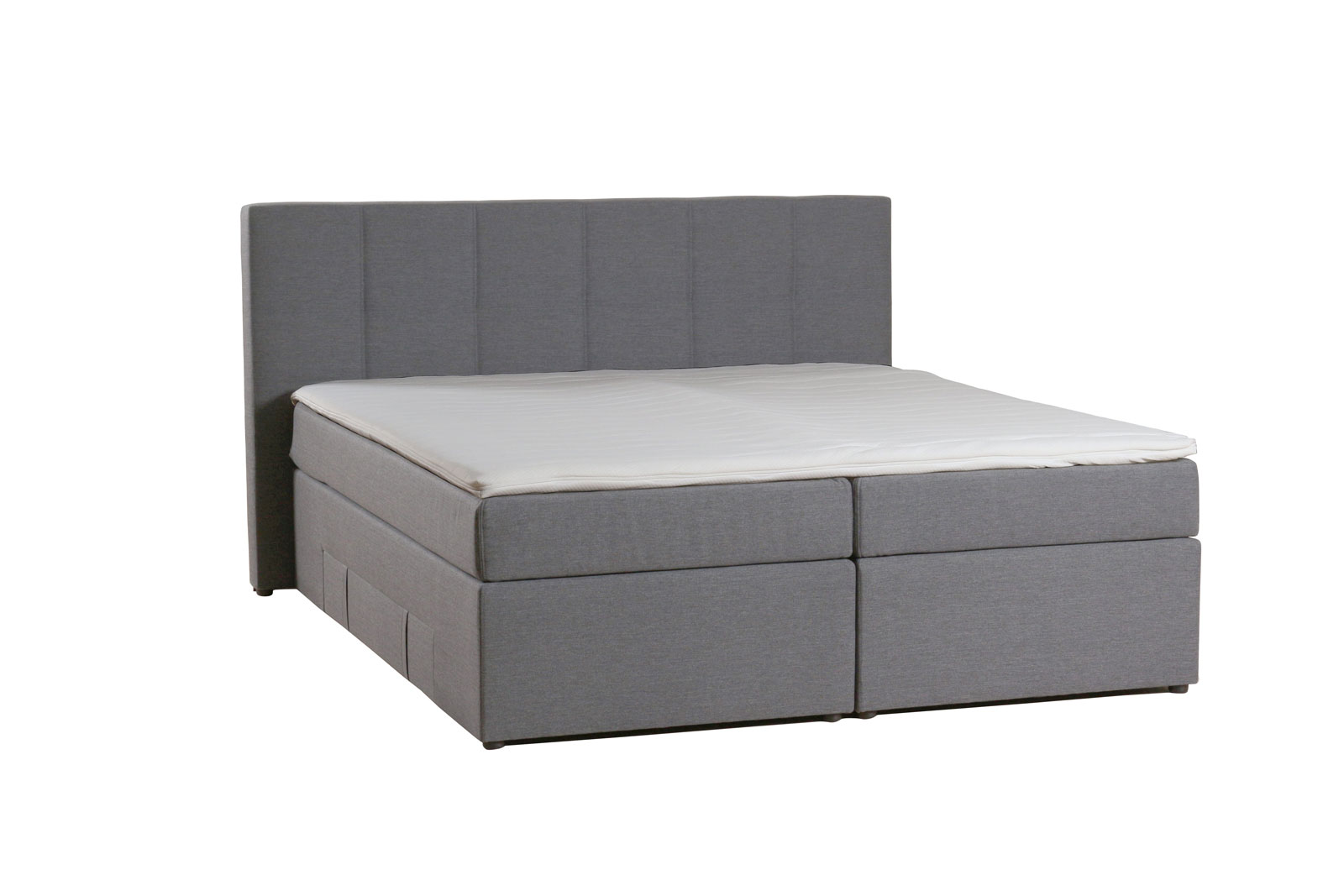 Olympisk lyxig handgjord kontinentalsäng med förvaring, 7 zoner 200×200 Medium (under 80 kg) Fast Ljusgrå