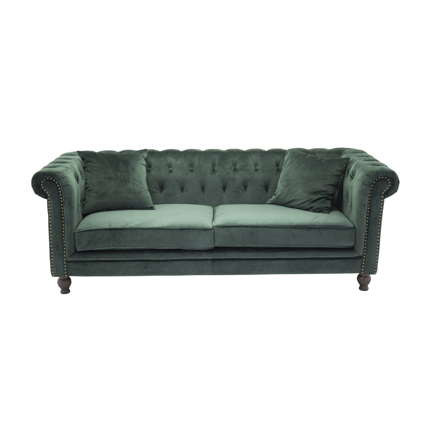 VENTURE DESIGN Velvet 3-sits Soffa – Grön Velour och Trä