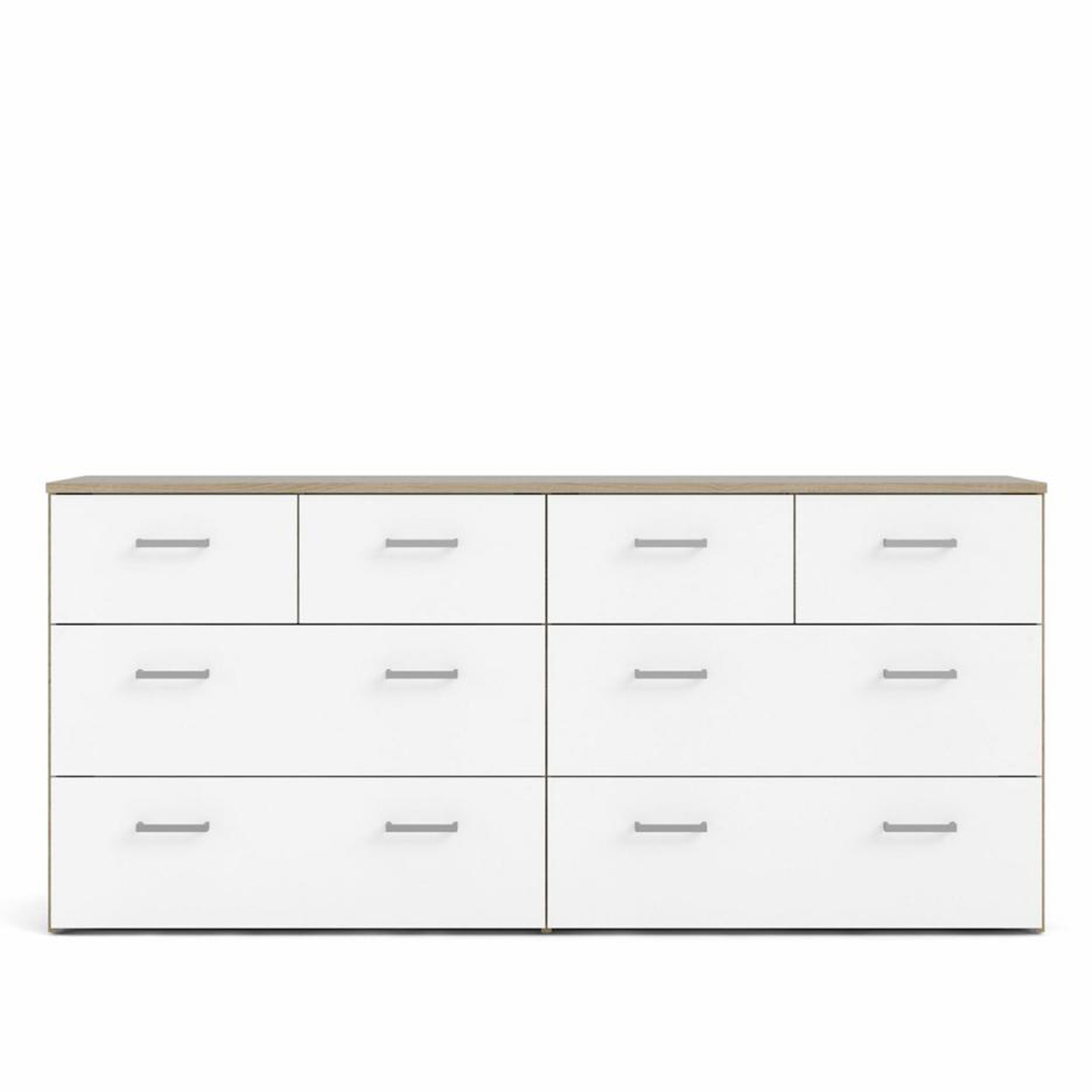 TVILUM Space Byrå, med 8 Lådor – Vit / Ekfärgad Folie och Plast