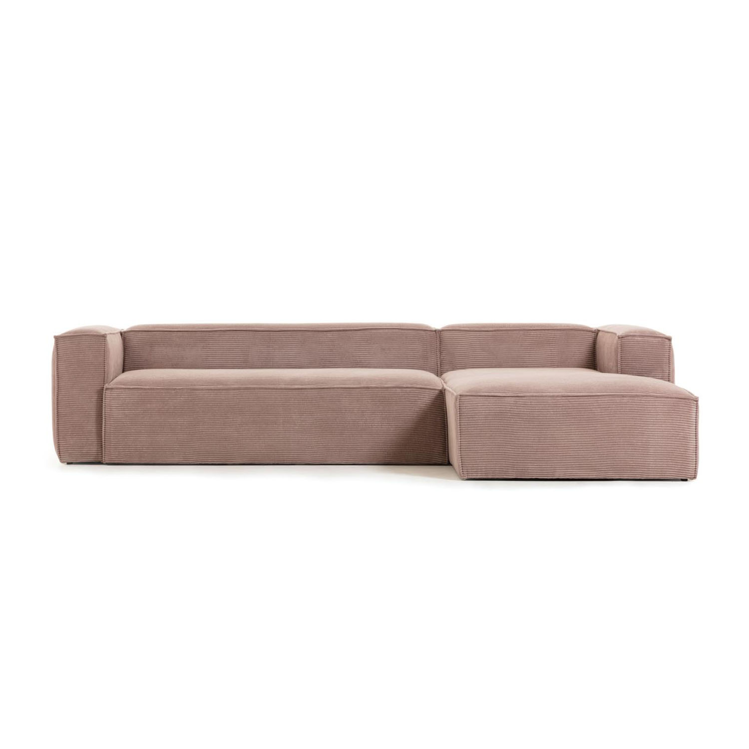 KAVE HOME Blok 3-sits Soffa med Höger Schäslong – Rosa Sammet