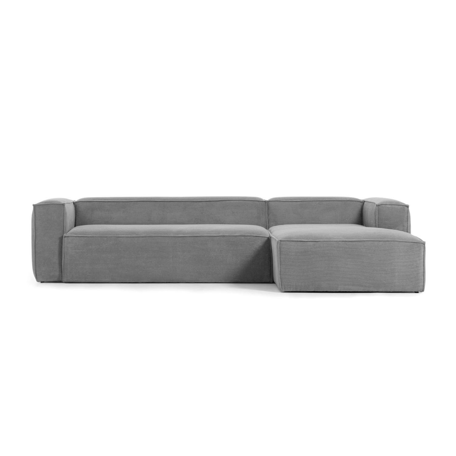 KAVE HOME Blok 3-sits Soffa med Höger Schäslong – Grå Sammet
