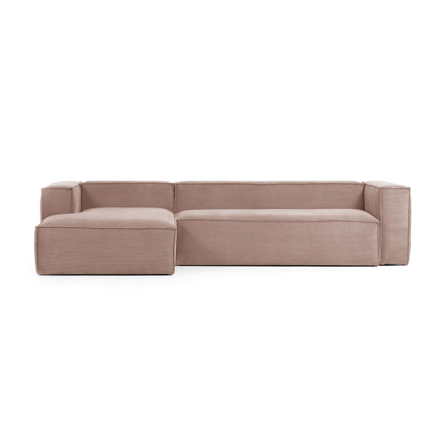 KAVE HOME Blok 3-sits Soffa med Vänster Schäslong – Rosa Sammet