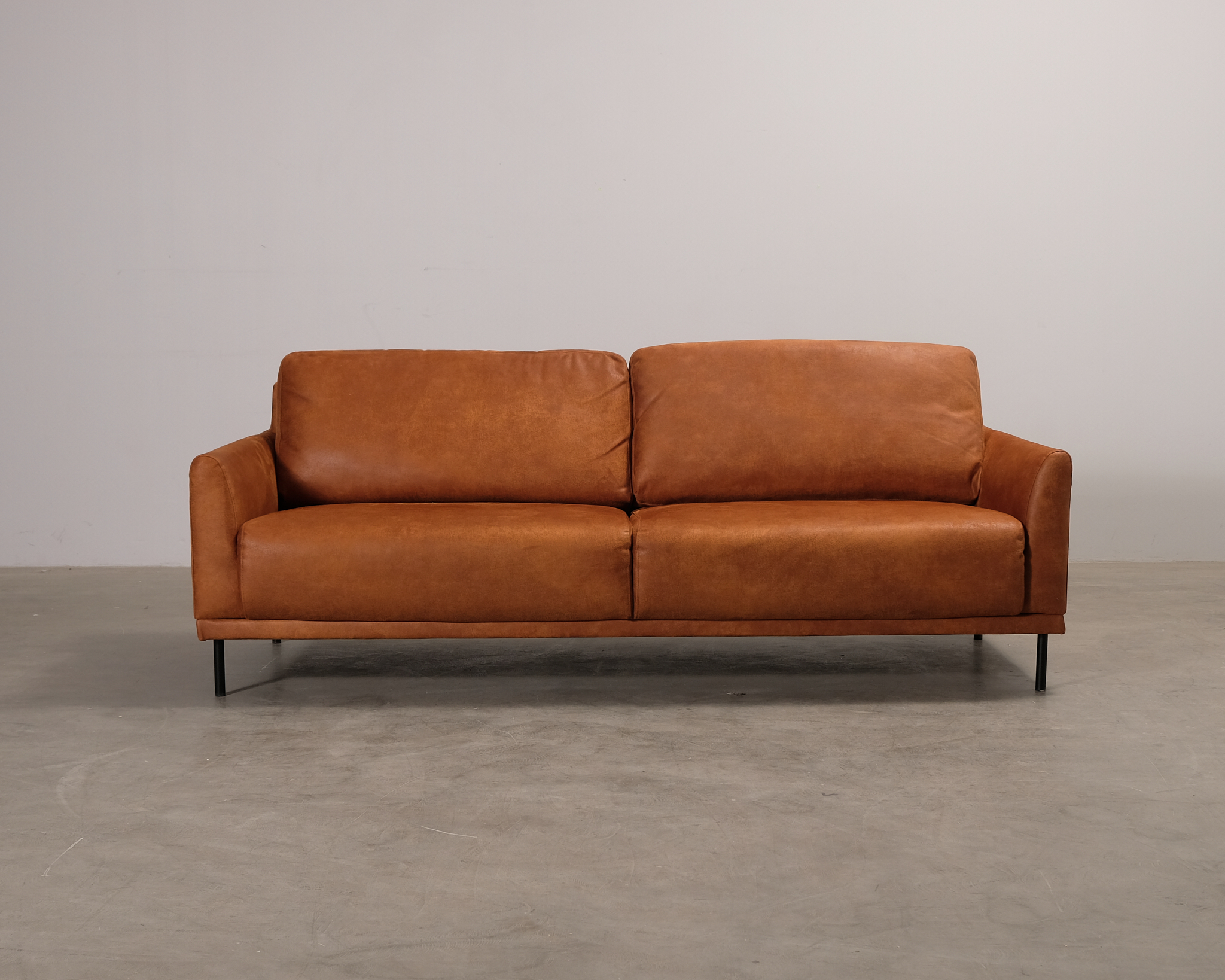 Asko Dooris 3-sits lädersoffa cognacsbrun
