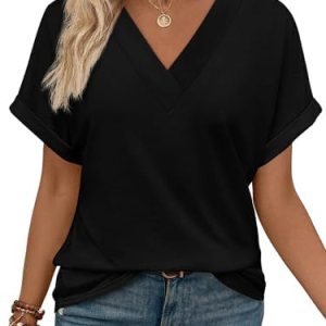 WIHOLL Womens Summer Tops Short Dolman Sleeve Shir… WIHOLL Womens Summer Tops Short Dolman Sleeve Shir…