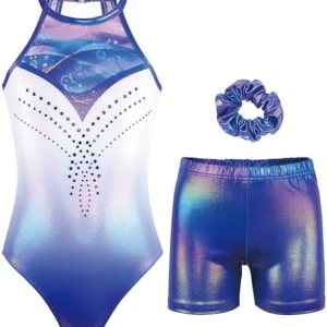 Gymnastics Leotards for Girls With Shorts Sparkly … Gymnastics Leotards for Girls With Shorts Sparkly …