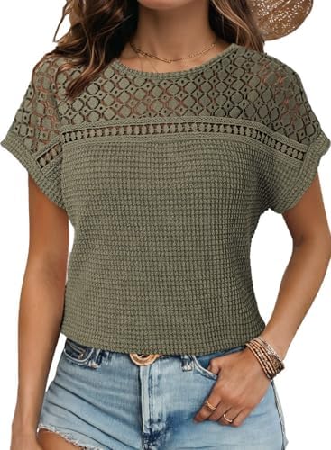 Dokotoo Women’s Tops Casual Scoop Neck Short Sleev… Dokotoo Women’s Tops Casual Scoop Neck Short Sleev…