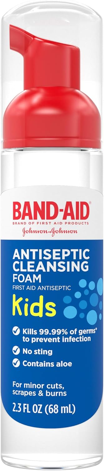 Band-Aid Brand Antiseptic Cleansing Foam for Kids,… Band-Aid Brand Antiseptic Cleansing Foam for Kids,…