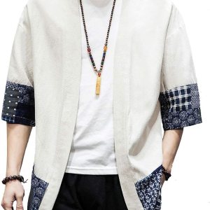 PRIJOUHE Men’s Kimono Jackets Cardigan Lightweight… PRIJOUHE Men’s Kimono Jackets Cardigan Lightweight…