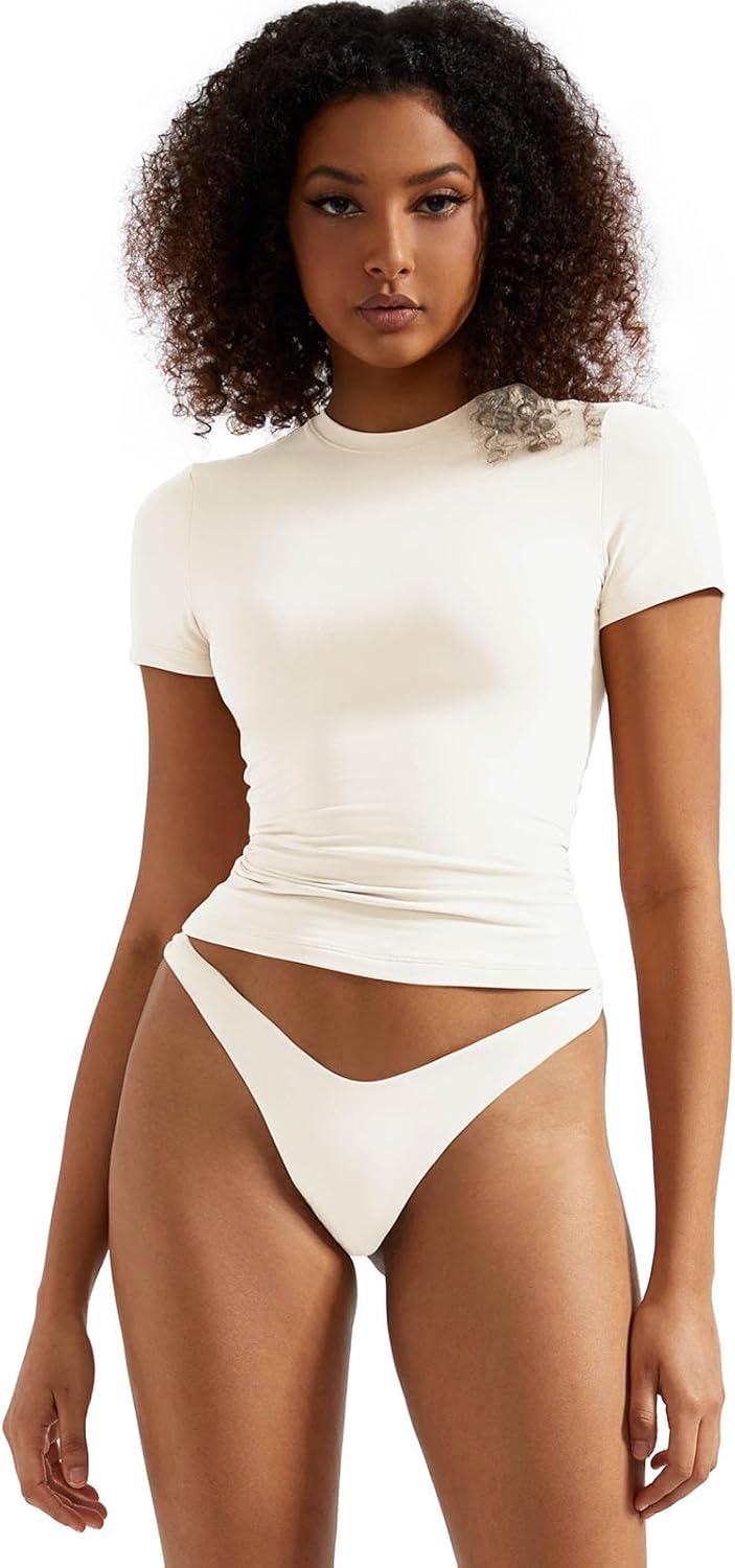 SUUKSESS Women Double Lined Fitted Basic Tee Crew … SUUKSESS Women Double Lined Fitted Basic Tee Crew …