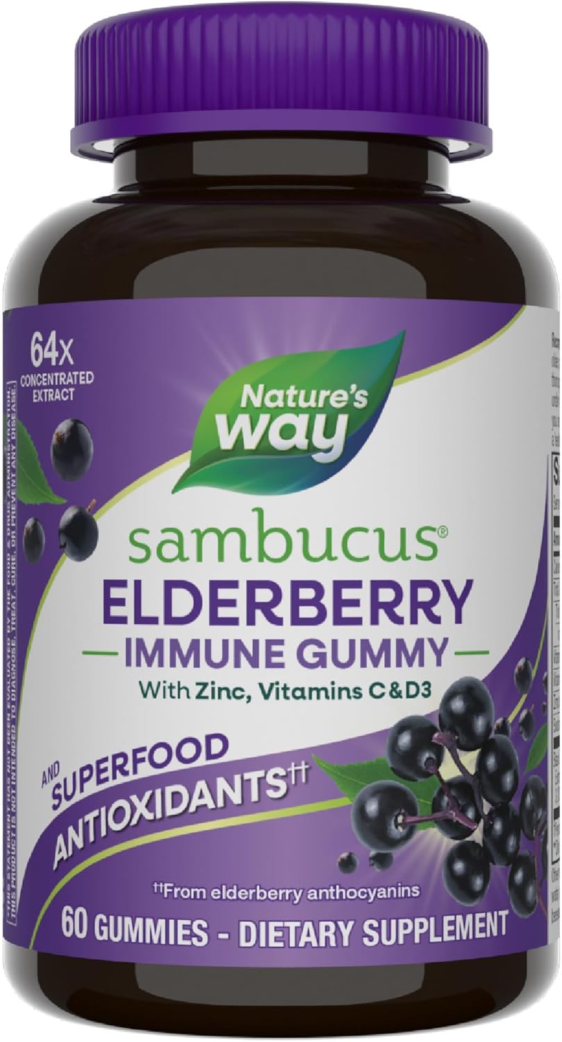 Nature’s Way Sambucus Elderberry Immune Gummies, D… Nature’s Way Sambucus Elderberry Immune Gummies, D…