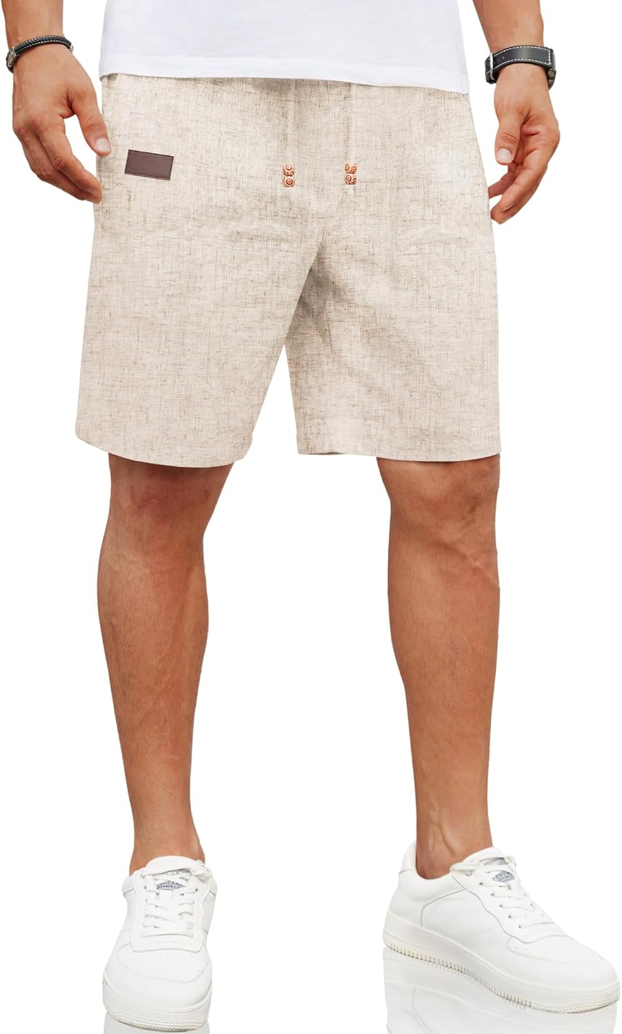 COOFANDY Mens Casual Linen Shorts Elastic Waist Dr… COOFANDY Mens Casual Linen Shorts Elastic Waist Dr…