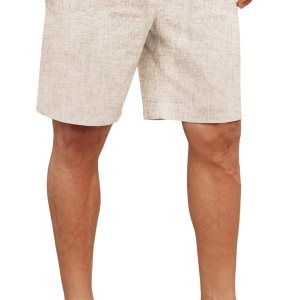 COOFANDY Mens Casual Linen Shorts Elastic Waist Dr… COOFANDY Mens Casual Linen Shorts Elastic Waist Dr…
