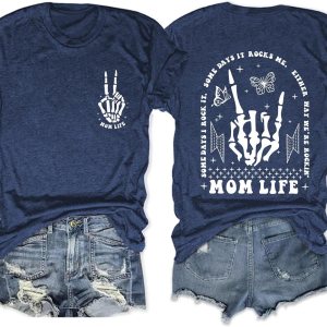 Mama Shirts for Women Mom Life Letter Print T-Shir… Mama Shirts for Women Mom Life Letter Print T-Shir…