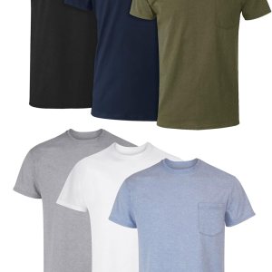 Hanes Men’s Pocket T-Shirt Pack, 6-Pack, Cool & Br… Hanes Men’s Pocket T-Shirt Pack, 6-Pack, Cool & Br…