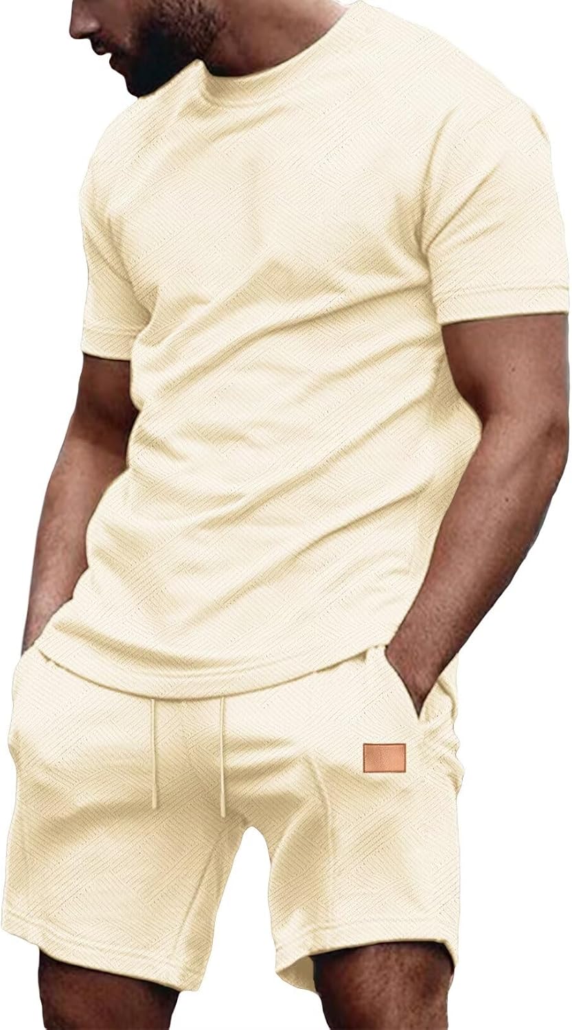 Mens Short Sets 2 Piece Outfits Summer Casual T Sh… Mens Short Sets 2 Piece Outfits Summer Casual T Sh…
