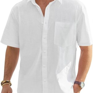 J.VER Men’s Cotton Linen Short Sleeve Shirts Casua… J.VER Men’s Cotton Linen Short Sleeve Shirts Casua…