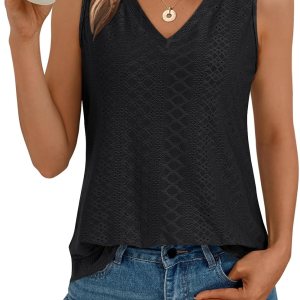 AUTOMET Women Summer Tank Top Eyelet Embroidery 20… AUTOMET Women Summer Tank Top Eyelet Embroidery 20…