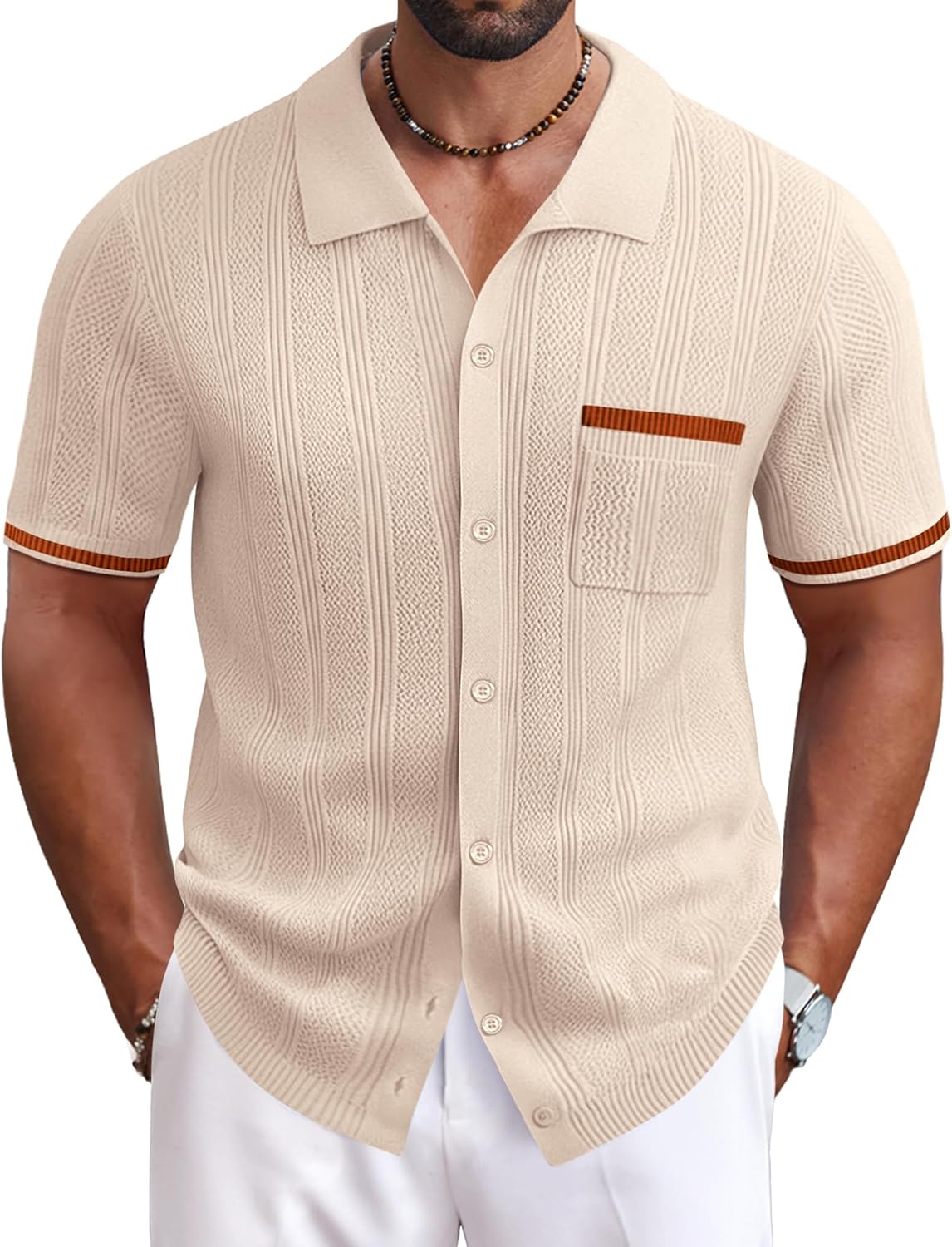 COOFANDY Men’s Knit Button Down Shirt 2025 Vintage… COOFANDY Men’s Knit Button Down Shirt 2025 Vintage…