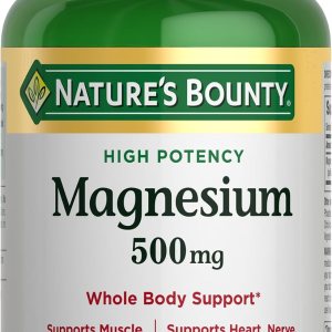 Nature’s Bounty Magnesium 500 mg Tablets, High Pot… Nature’s Bounty Magnesium 500 mg Tablets, High Pot…