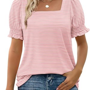 WIHOLL Tops for Women Summer Casual Ruffle Trim Sl… WIHOLL Tops for Women Summer Casual Ruffle Trim Sl…