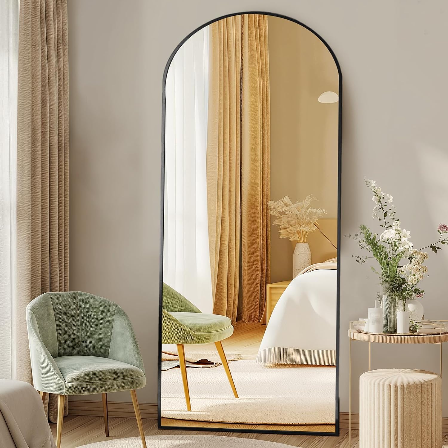 DUMOS Arched Full Length Mirror with Stand 64″x21″… DUMOS Arched Full Length Mirror with Stand 64″x21″…