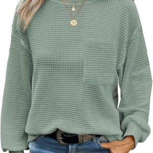 Dokotoo Womens Waffle Knit Tops 2025 Oversized Lon… Dokotoo Womens Waffle Knit Tops 2025 Oversized Lon…