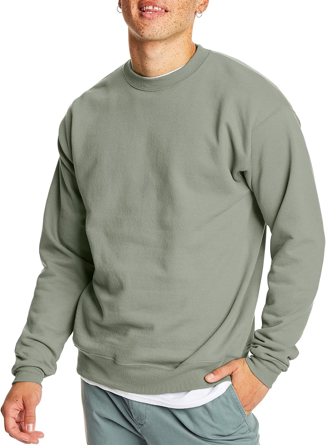Hanes Men’s EcoSmart Fleece, Pullover Crewneck Swe… Hanes Men’s EcoSmart Fleece, Pullover Crewneck Swe…