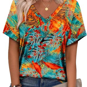 Alaroo Womens Summer Tops 2026 V Neck Short Sleeve… Alaroo Womens Summer Tops 2026 V Neck Short Sleeve…