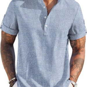 COOFANDY Men’s Casual Henley Shirt Short Sleeve Ba… COOFANDY Men’s Casual Henley Shirt Short Sleeve Ba…