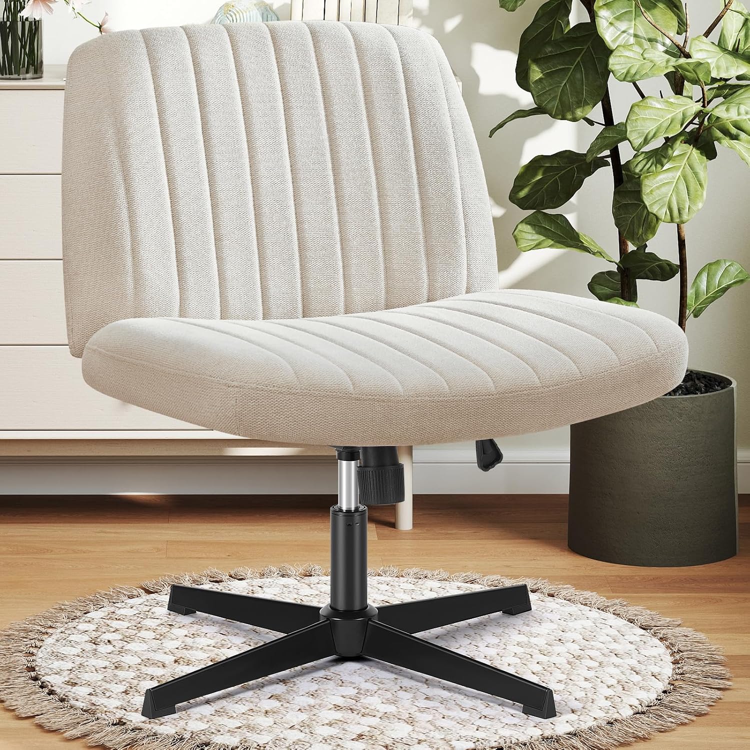 DUMOS Desk Chair No Wheels, Criss Cross Chair Wide… DUMOS Desk Chair No Wheels, Criss Cross Chair Wide…