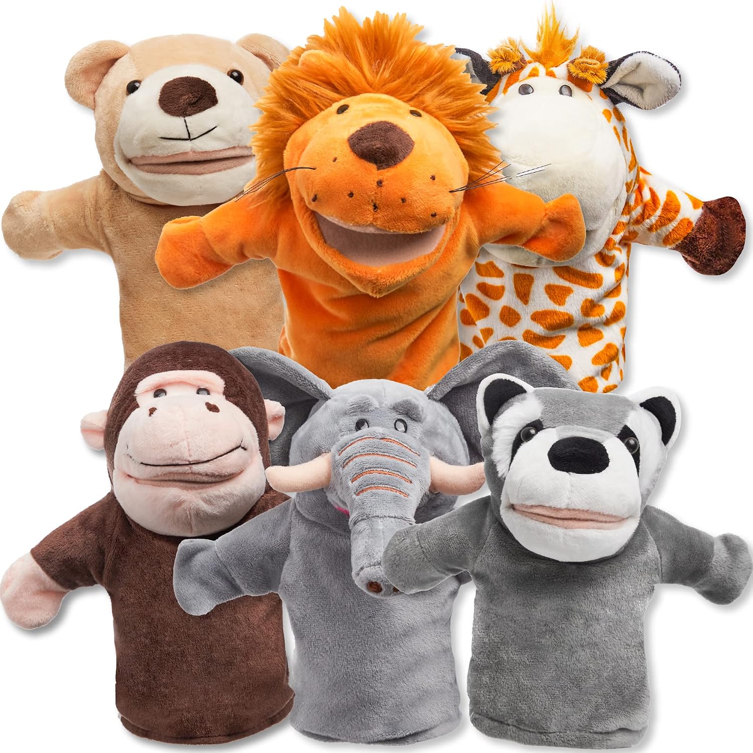 JOYIN 6Pcs Kids Hand Puppet Set with Working Mouth… JOYIN 6Pcs Kids Hand Puppet Set with Working Mouth…