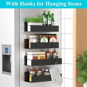 Metal 4 Pack Magnetic Spice Storage Rack Organizer… Metal 4 Pack Magnetic Spice Storage Rack Organizer…