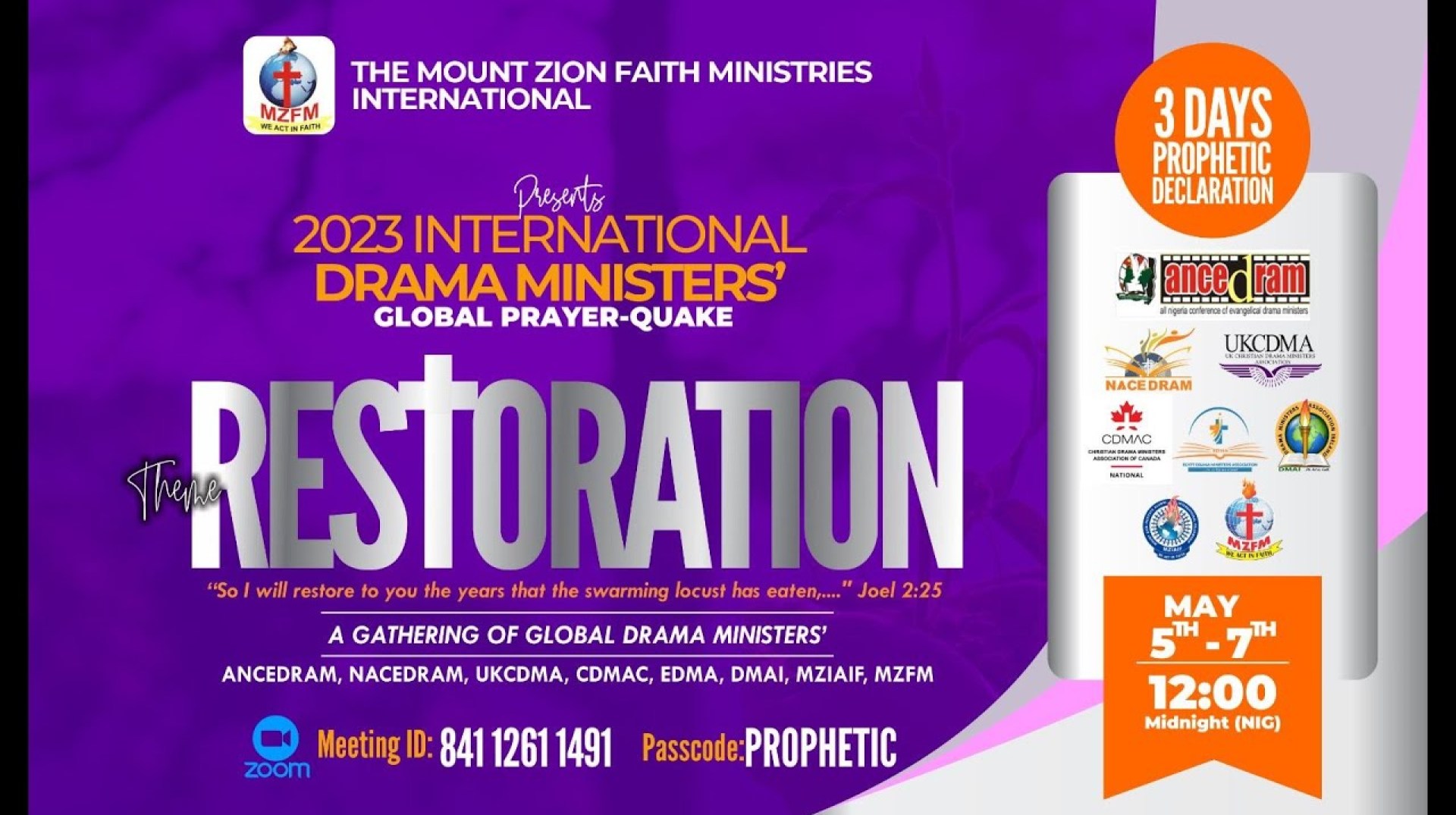 2023 International Drama Ministers' Global Prayer Quake – May Edition || Day 3 2023 International Drama Ministers' Global Prayer Quake – May Edition || Day 3