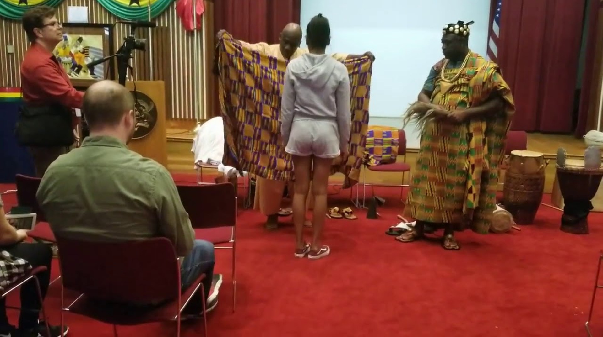 Wrapping Traditional Kente w/ Mr. Kwame Wrapping Traditional Kente w/ Mr. Kwame