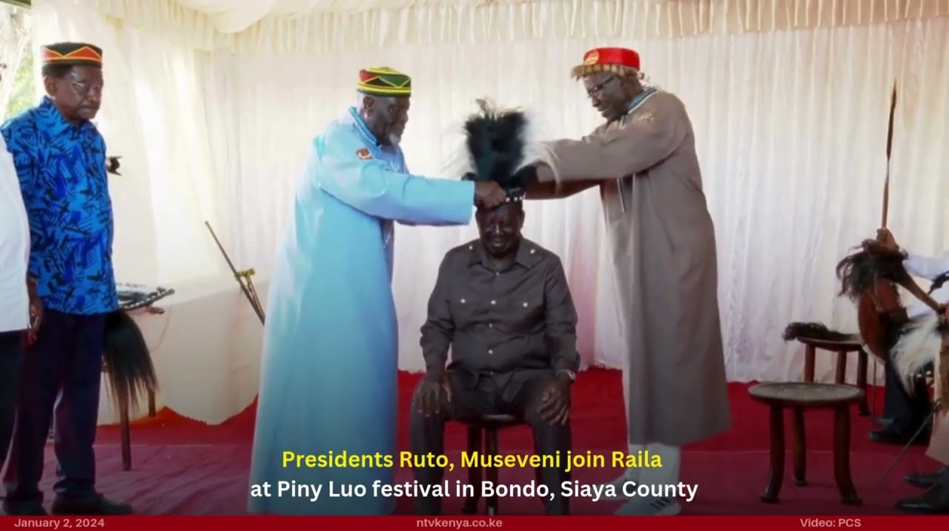 Presidents Ruto, Museveni join Raila at Piny Luo festival in Bondo, Siaya County Presidents Ruto, Museveni join Raila at Piny Luo festival in Bondo, Siaya County