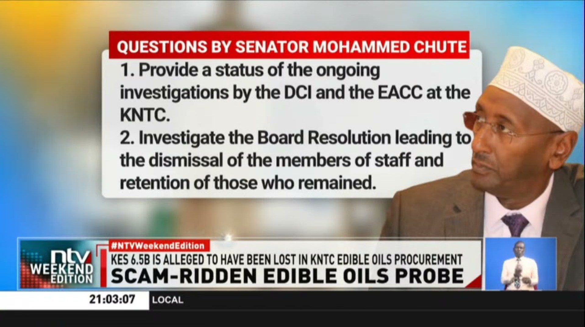 Marsabit Senator alleges interference of edible oils probe Marsabit Senator alleges interference of edible oils probe