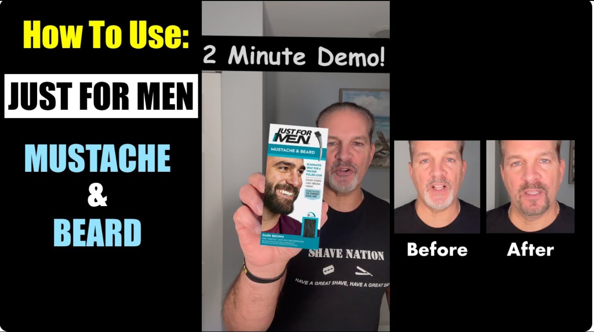 How To Use Just For Men Mustache & Beard-(2mins) How To Use Just For Men Mustache & Beard-(2mins)