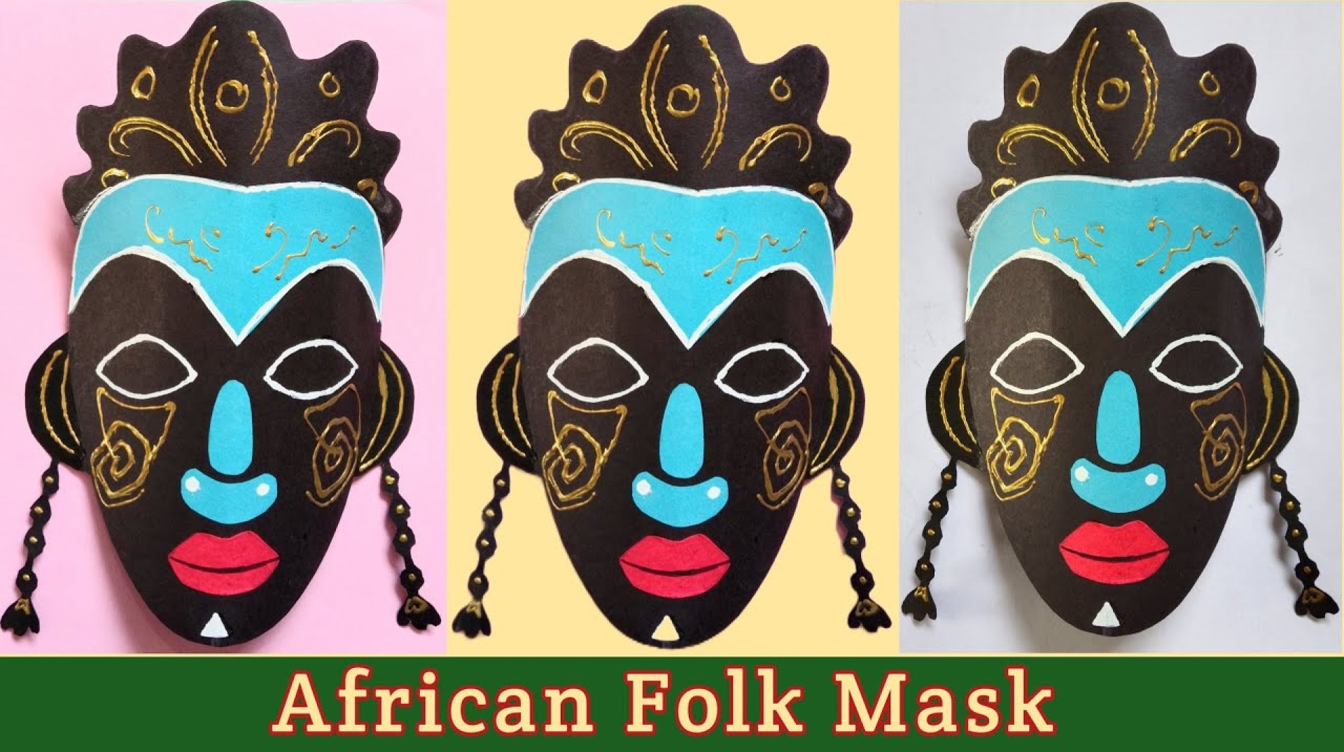African Folk Mask. African Mask Diy. Trible Mask Craft. #homeDecorCraft #africanmask #paperCraft African Folk Mask. African Mask Diy. Trible Mask Craft. #homeDecorCraft #africanmask #paperCraft